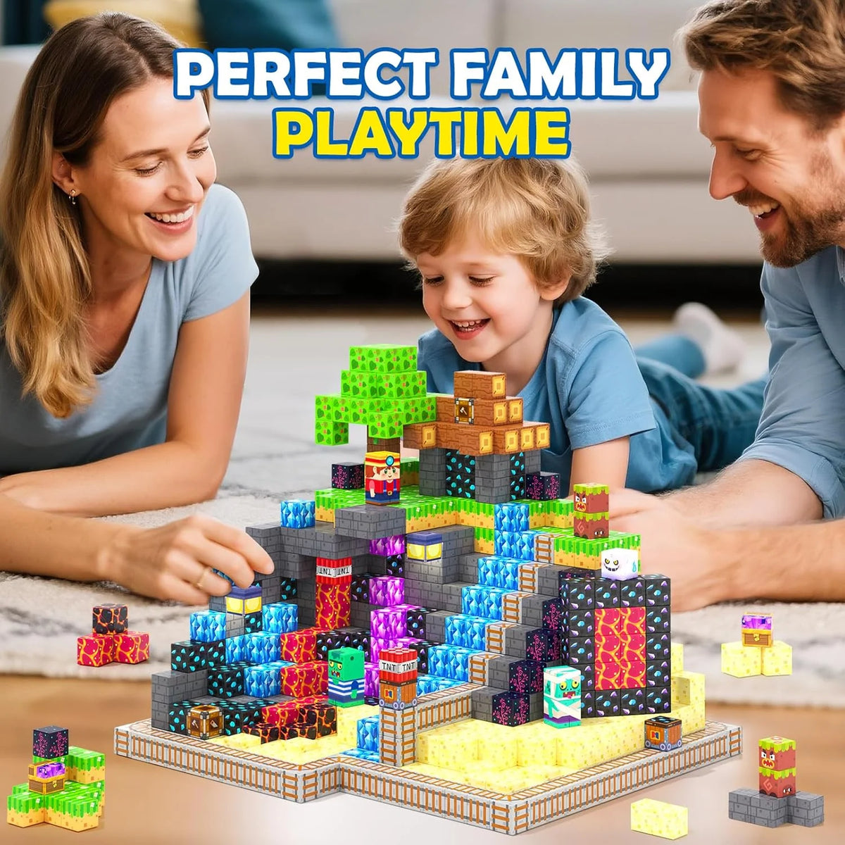 Magnetic Blocks, Build Mine Magnet World Set for Kids Ages 4-8, Magnetic Tiles Toddler Outdoor Toy STEM Construction Building Blocks Sensory Toys for Boys & Girls Ages 3+ Kids Games