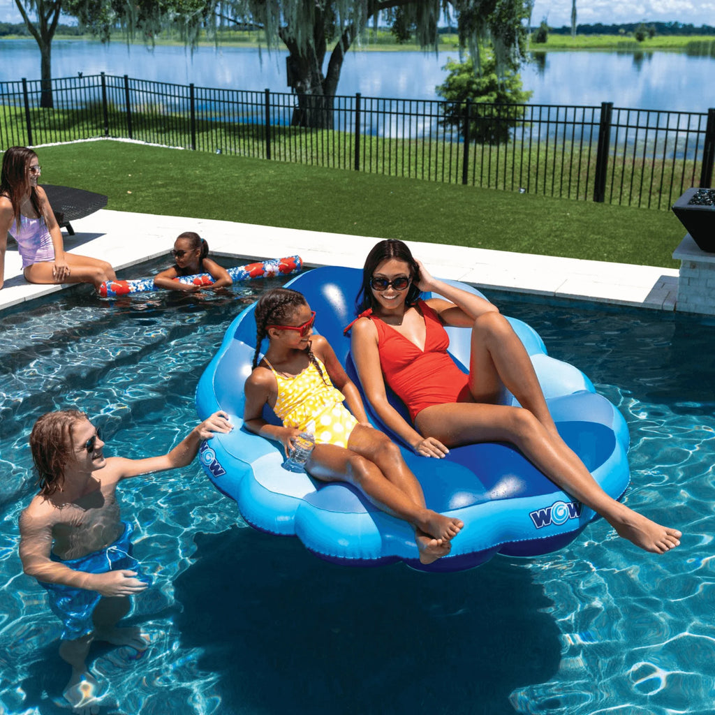 WOW Watersports Indigo Mermaid Shell Lounger Float Curved Shaped Back for Comfort