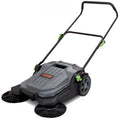 VEVOR Walk-Behind Hand Push Floor Sweeper, 25.6 Sweeping Width Floor Sweeper Manual Non-Electric, 5-Gallon Waste Container, Angle & Height Adjustable Folding Handle for Walkway, Yard, Garage, Patio