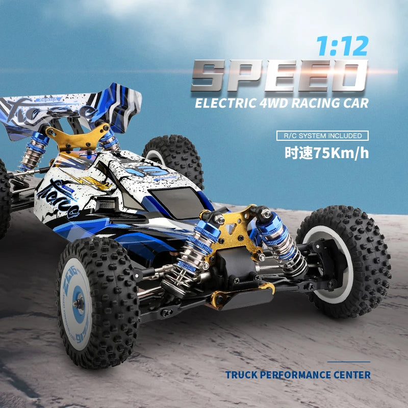 124017 RC Car 75KM/H 2.4G Brushless Remote Control Vehicle 4WD Electric High Speed Racing Drift Truck Toys for Children