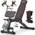Adjustable Weight Bench for Home Gym, 1000 LBS Capacity, Foldable Incline Decline Flat Workout Bench with Leg Extension & Back Extension, Exercise Preacher Curl Bench for Full Body Training