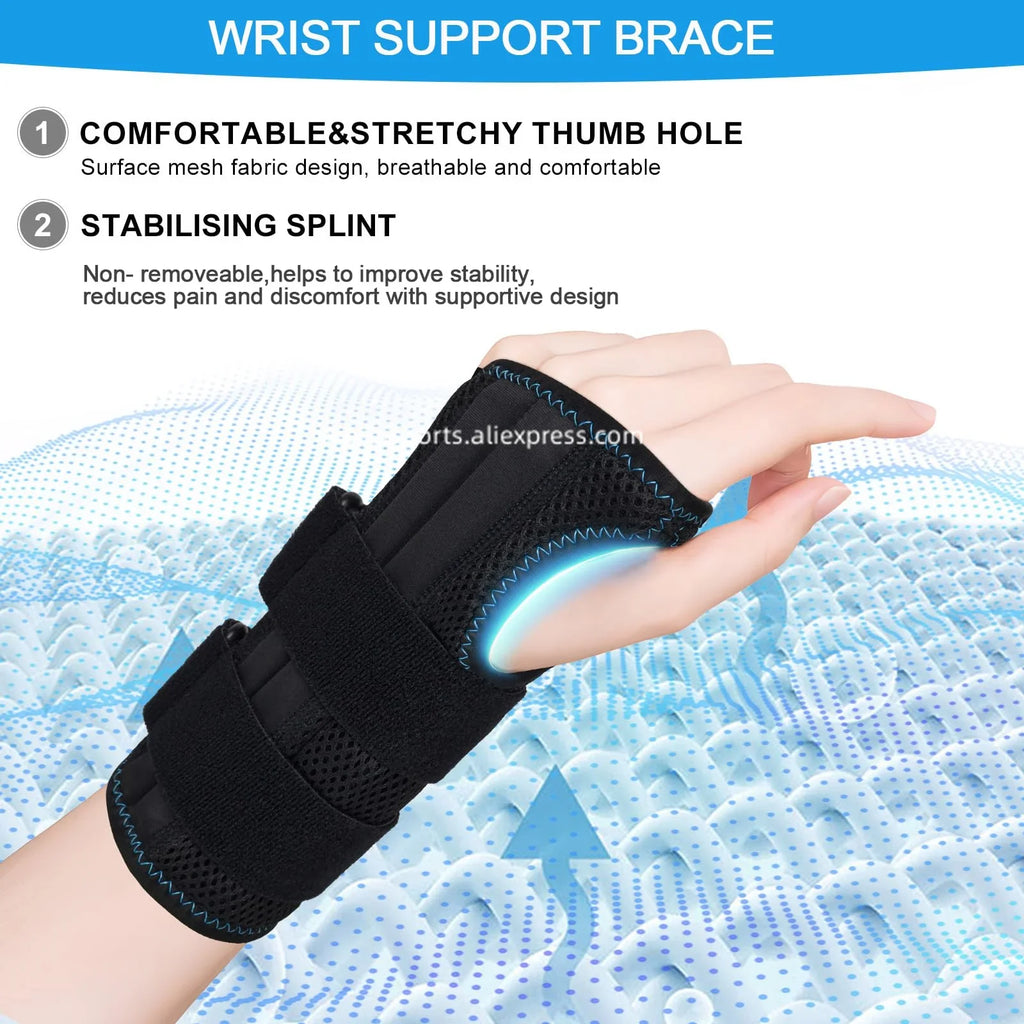 1PC Breathable Wrist Brace, Thin Mesh Wrist Wraps Support for Tendonitis, Arthritis, Carpal Tunnel Pain Relief, Adjustable Wrist Compression Strap for Workouts, Fitness, Weightlifting, Fits Both Hands