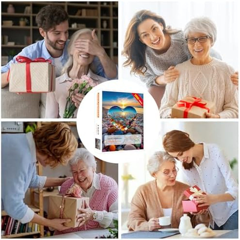 Jigsaw Puzzles for Adults 1000 Pieces, Love Pebbles Beach Puzzle, Impossible Difficult Hard Fun 1000 Piece Jigsaw Puzzles for Adults