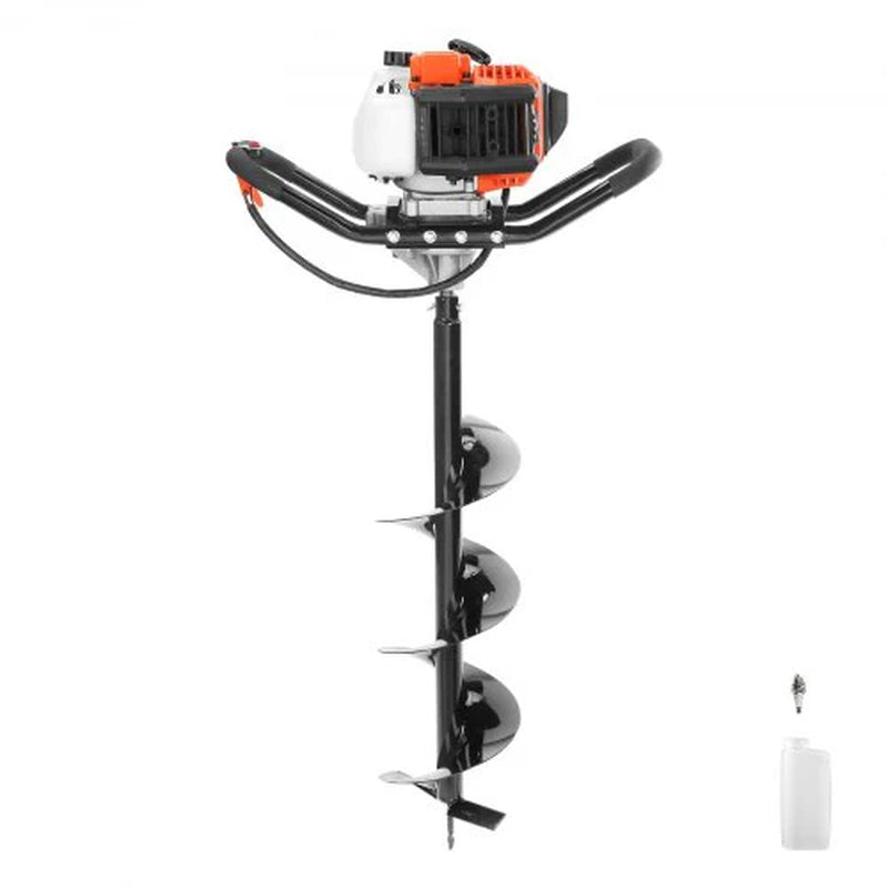 Post Hole Digger, 43Cc 1250W Auger Post Hole Digger, Gas Powered Earth Digger with 8 Earth Auger Drill Bit, 30 Inch Long Alloy Steel Auger, for Farmland, Garden and Plant, EPA Certification