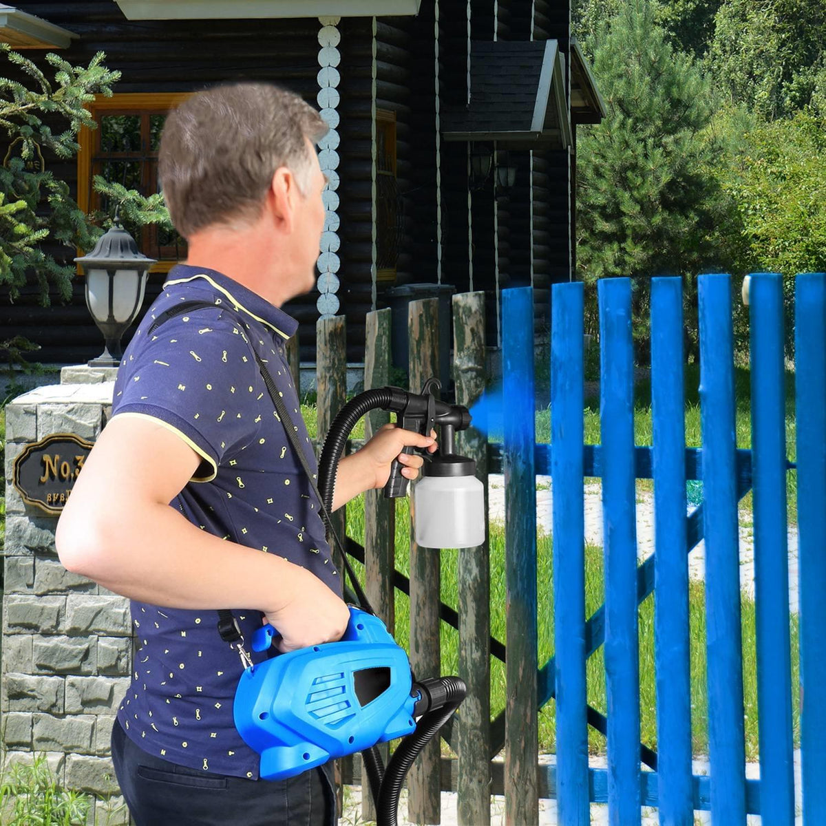 800ML Paint Sprayer 650W Paint Sprayer 800Ml,Minimum Output HVLP Oil Primer Water Spray, with 3 Spraying Modes Motor and Removable Container