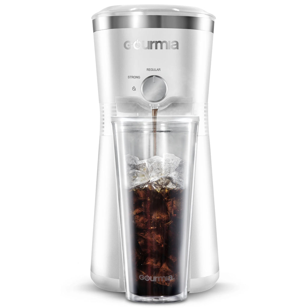 Iced Coffee Maker with 25 Fl Oz. Reusable Tumbler, White