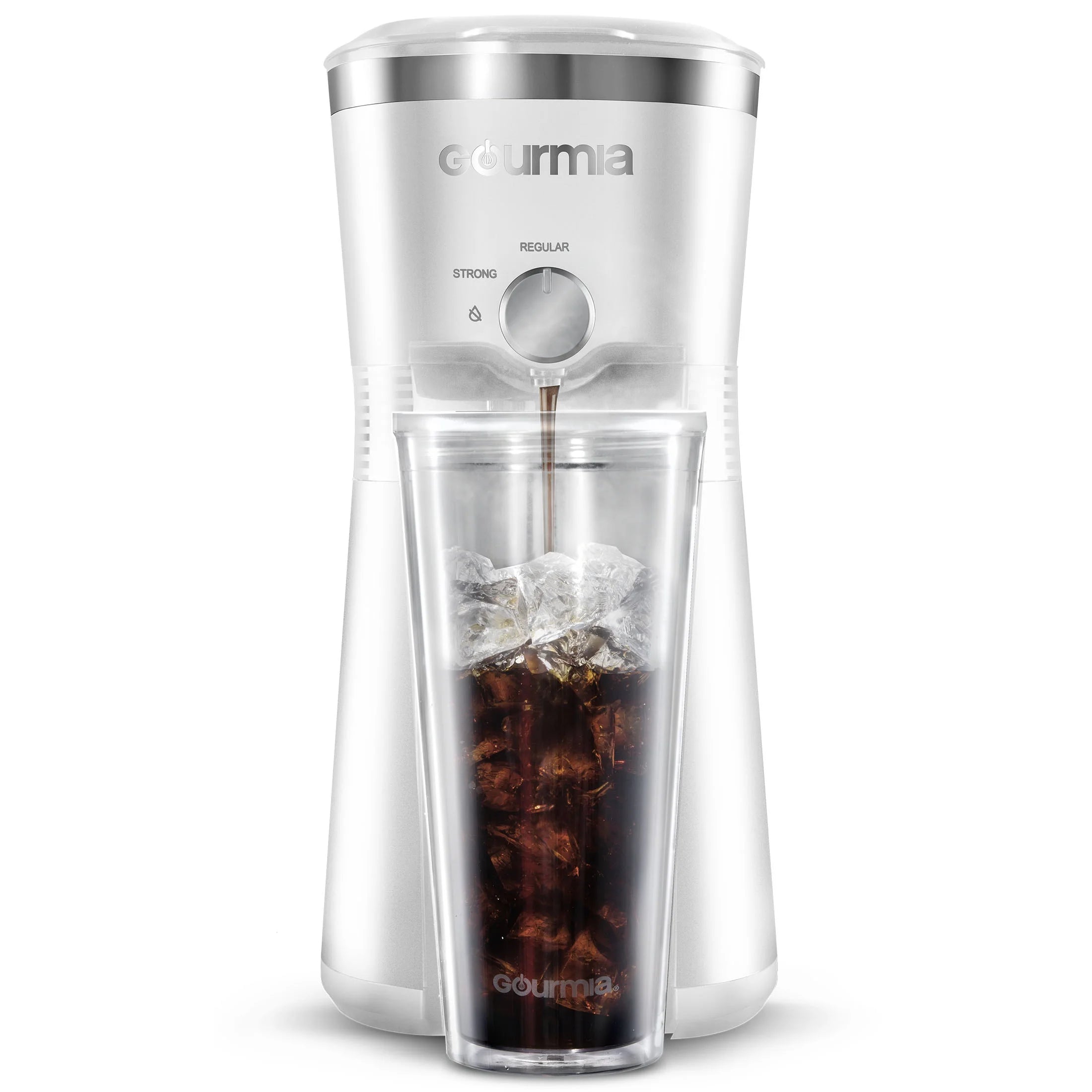 Iced Coffee Maker with 25 Fl Oz. Reusable Tumbler, White