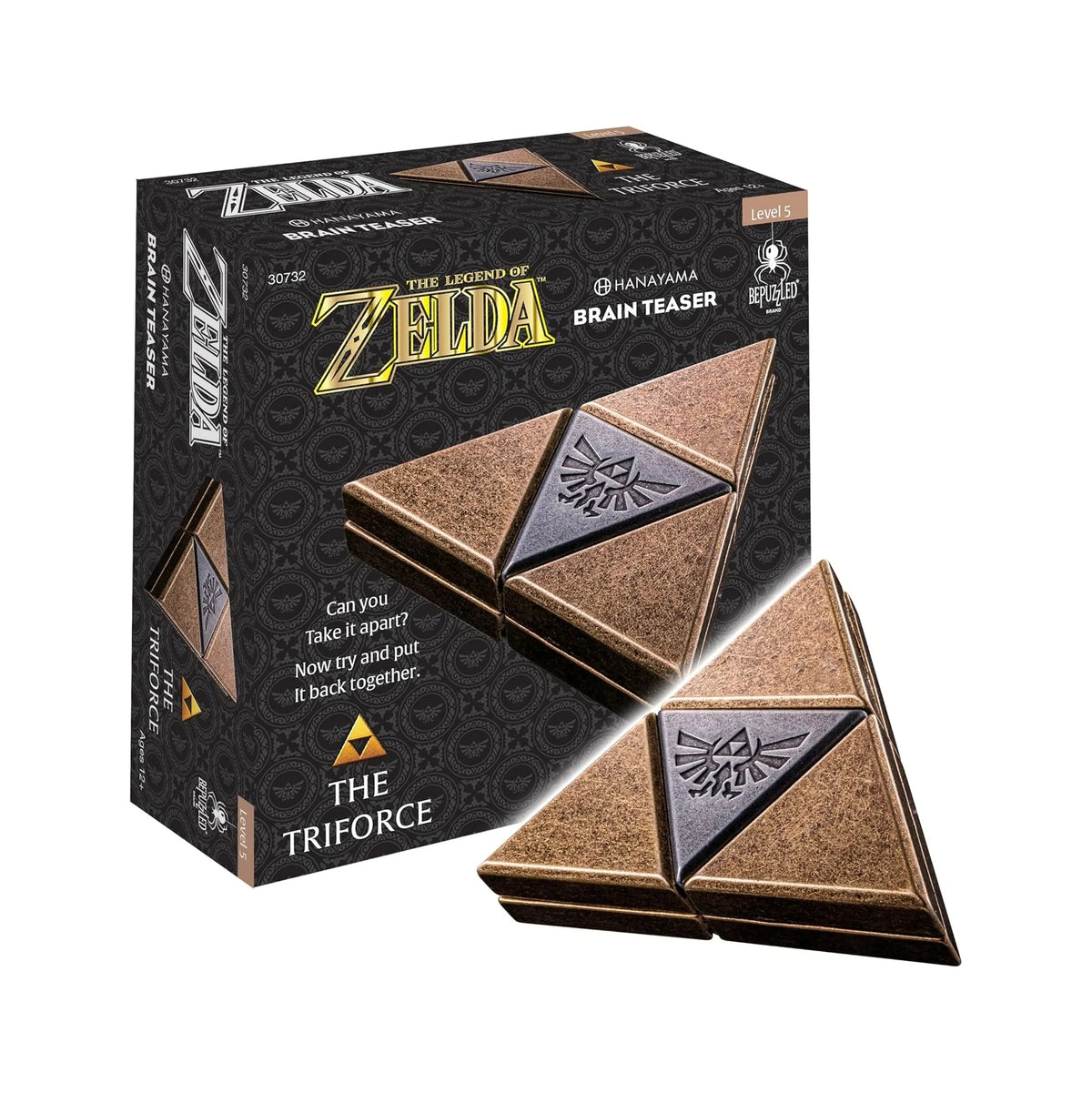 Bepuzzled, Legend of Zelda Triforce Hanayama Cast Brain Teaser Mensa Rated Level 5, for Ages 12 and Up