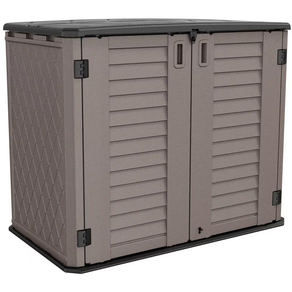 50 In. W X 29 In. D X 41 In. H HDPE Outdoor Storage Cabinet in Coffee (Shelves Not Included)