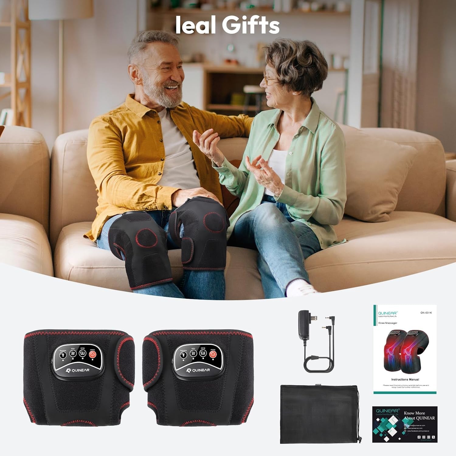 Knee Massager for Pain Relief,Air Compression Heating Pad for Knee,Heated Knee Warmers Wrap, 3 Modes & 3 Intensities