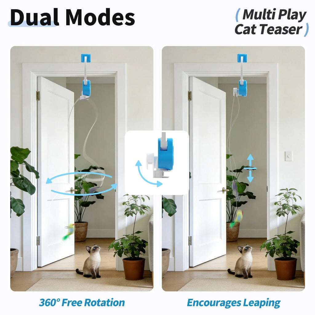 Interactive Cat Toys for Indoor Cats Automatic Electric Flying Bird Feather Mouse Toy ，Hanging Electric Kitty Toys ﻿