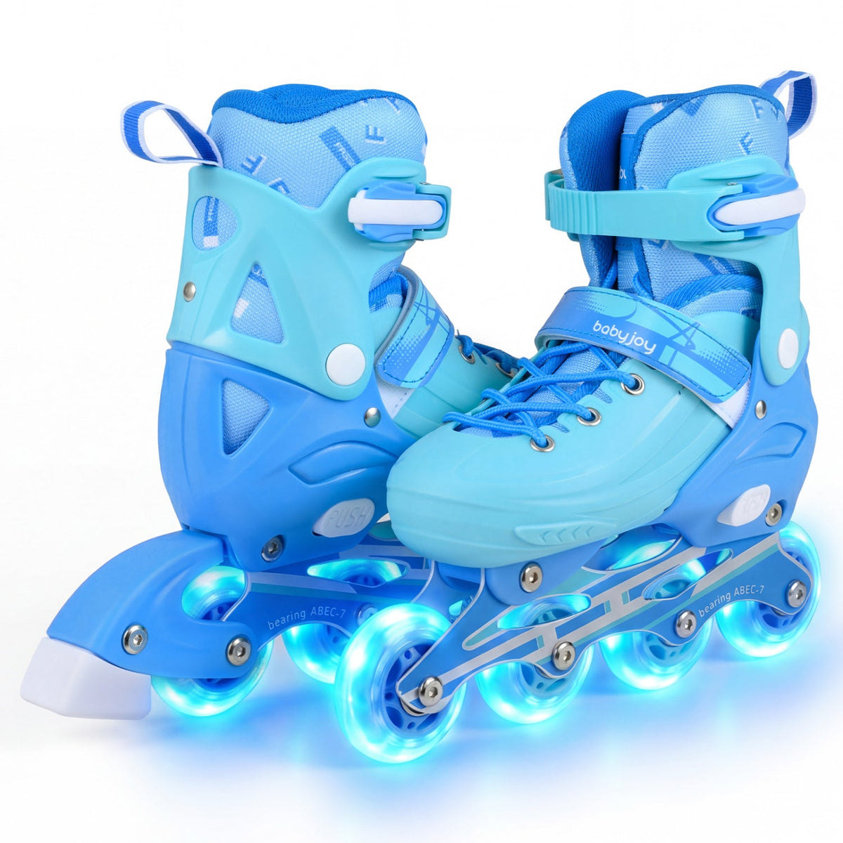 4-Size Adjustable Light-Up Inline Skates for Toddlers Ages 5-7