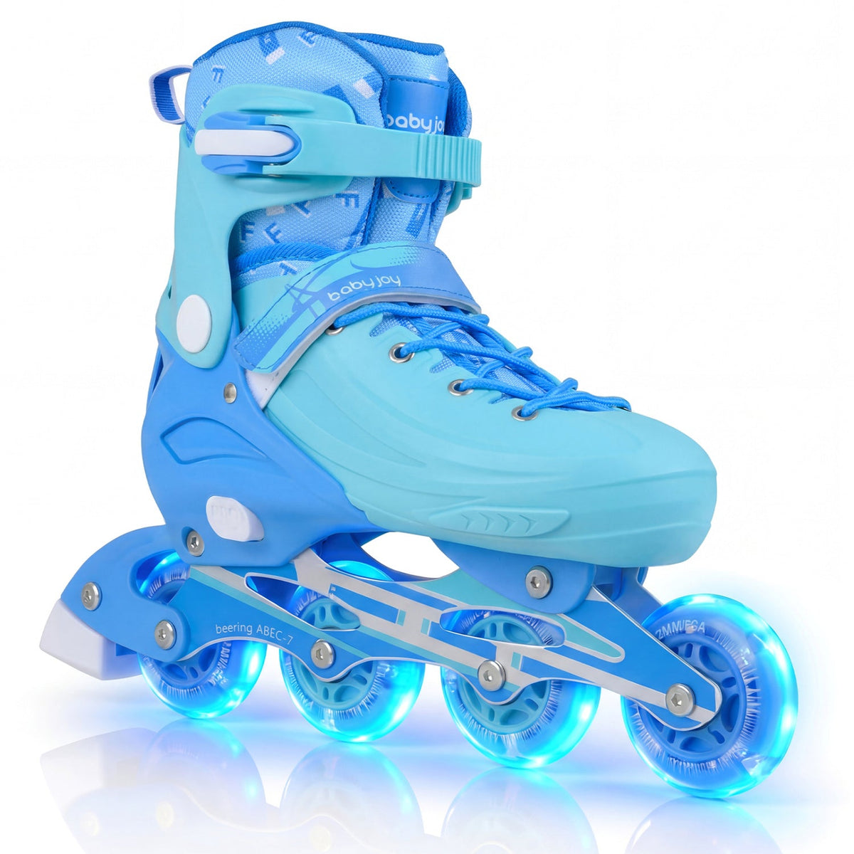 4-Size Adjustable Light-Up Kids Inline Skates for Kids Ages 9-14