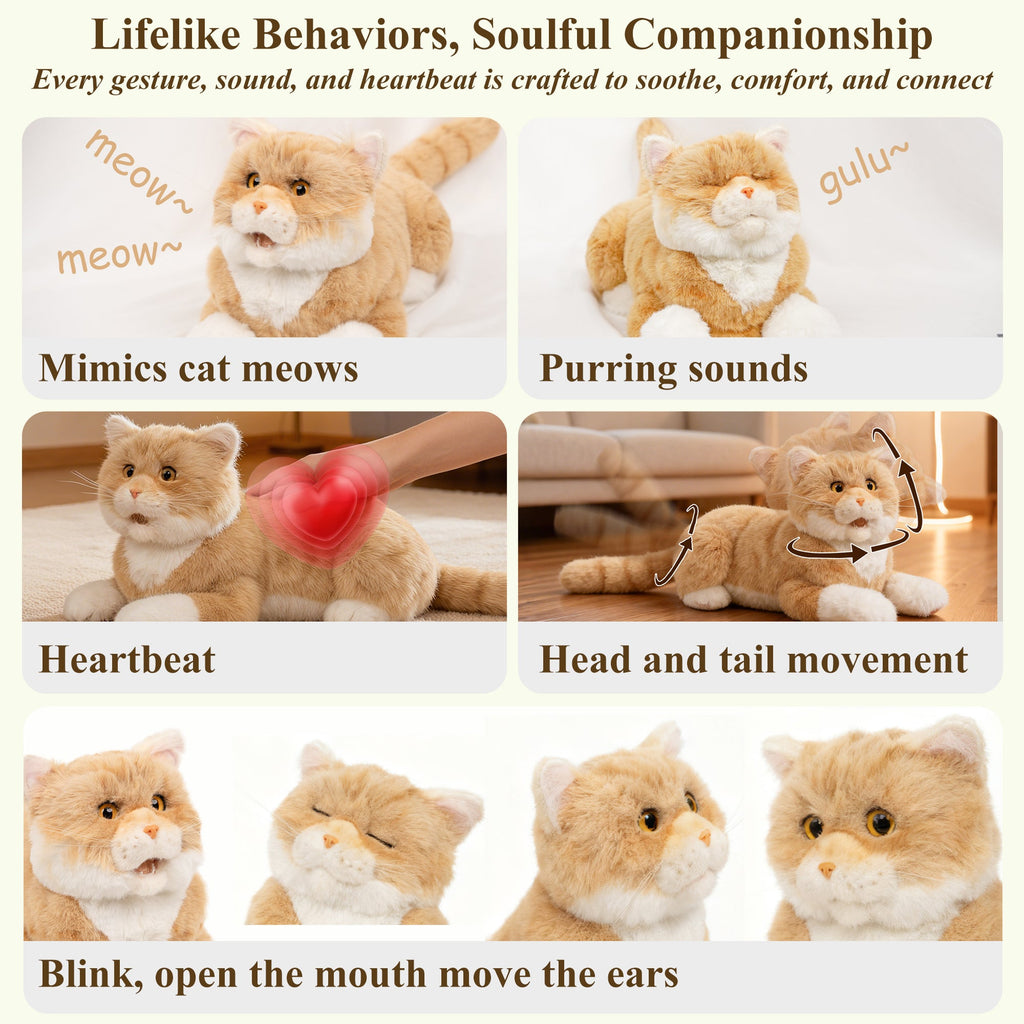 Percy Essential – Lifelike Interactive Robot Cat Companion for Seniors