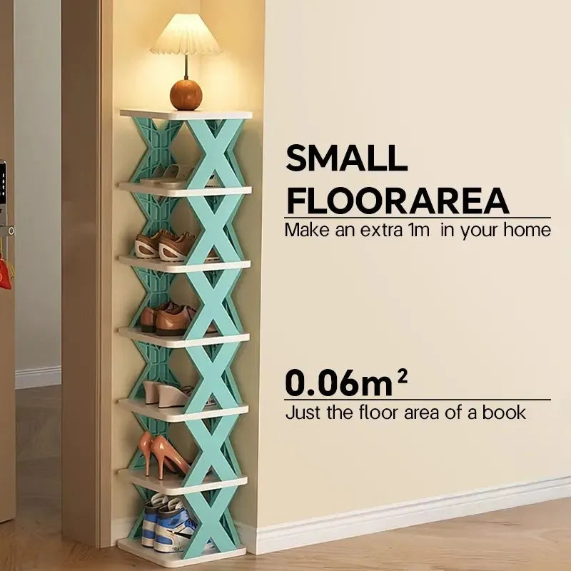 9/2-Level Shoe Rack, Can Hold 9 Pairs of Shoes, a Space-Saving Vertical Shoe Rack, a High and Narrow Shoe Rack for the Entrance Passage, Closet, Corridor, Bathroom, Dormitory, Plastic Stackable Shoe R