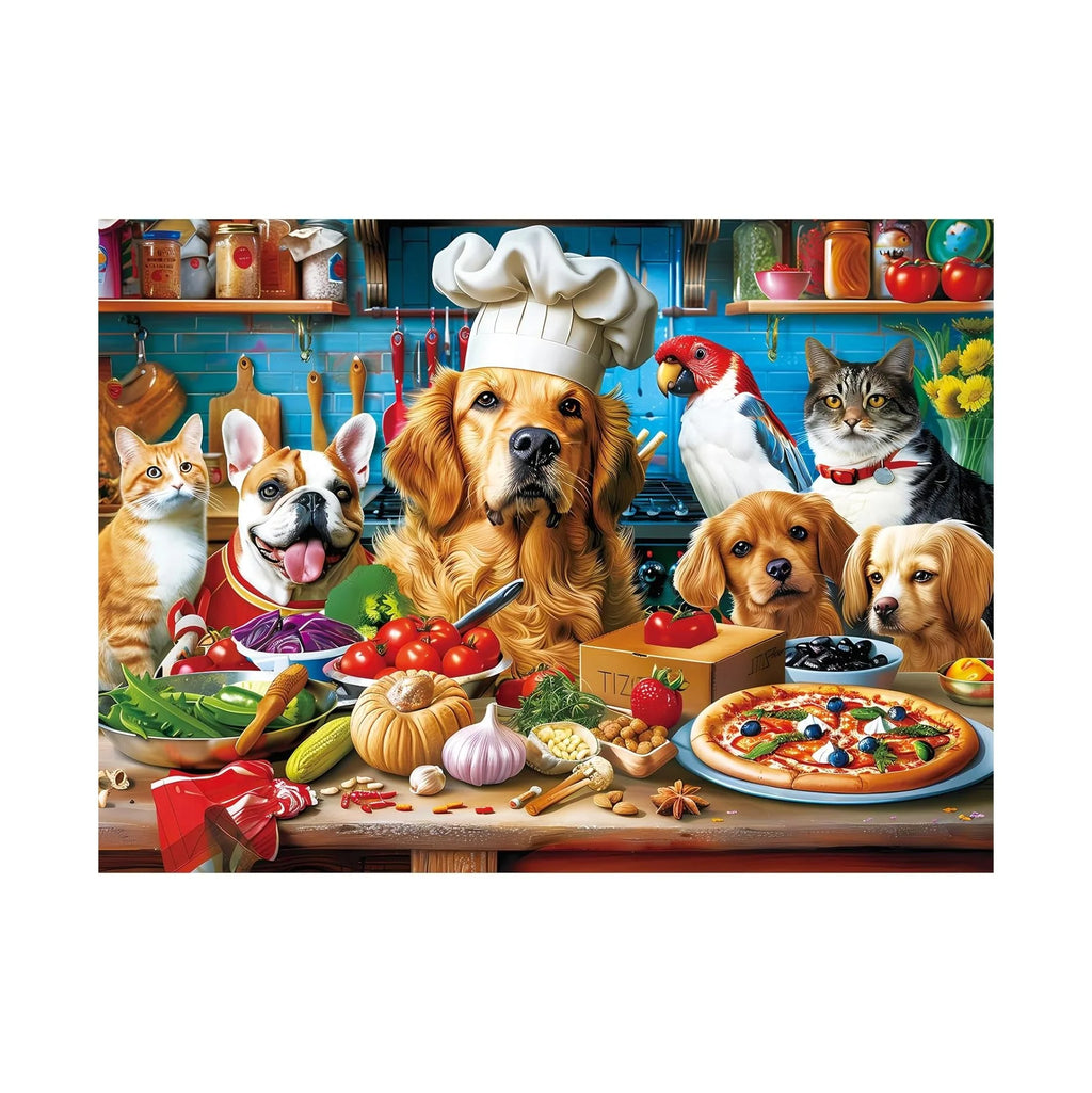 500 Piece Puzzles for Adults, Funny Puppy Animal Jigsaw Puzzles, Food Kitchen Jigsaw Puzzle, Animal Pet Lover Challenging Puzzles for Friends Family Activity Game Nights Gifts, 20.5×15 In