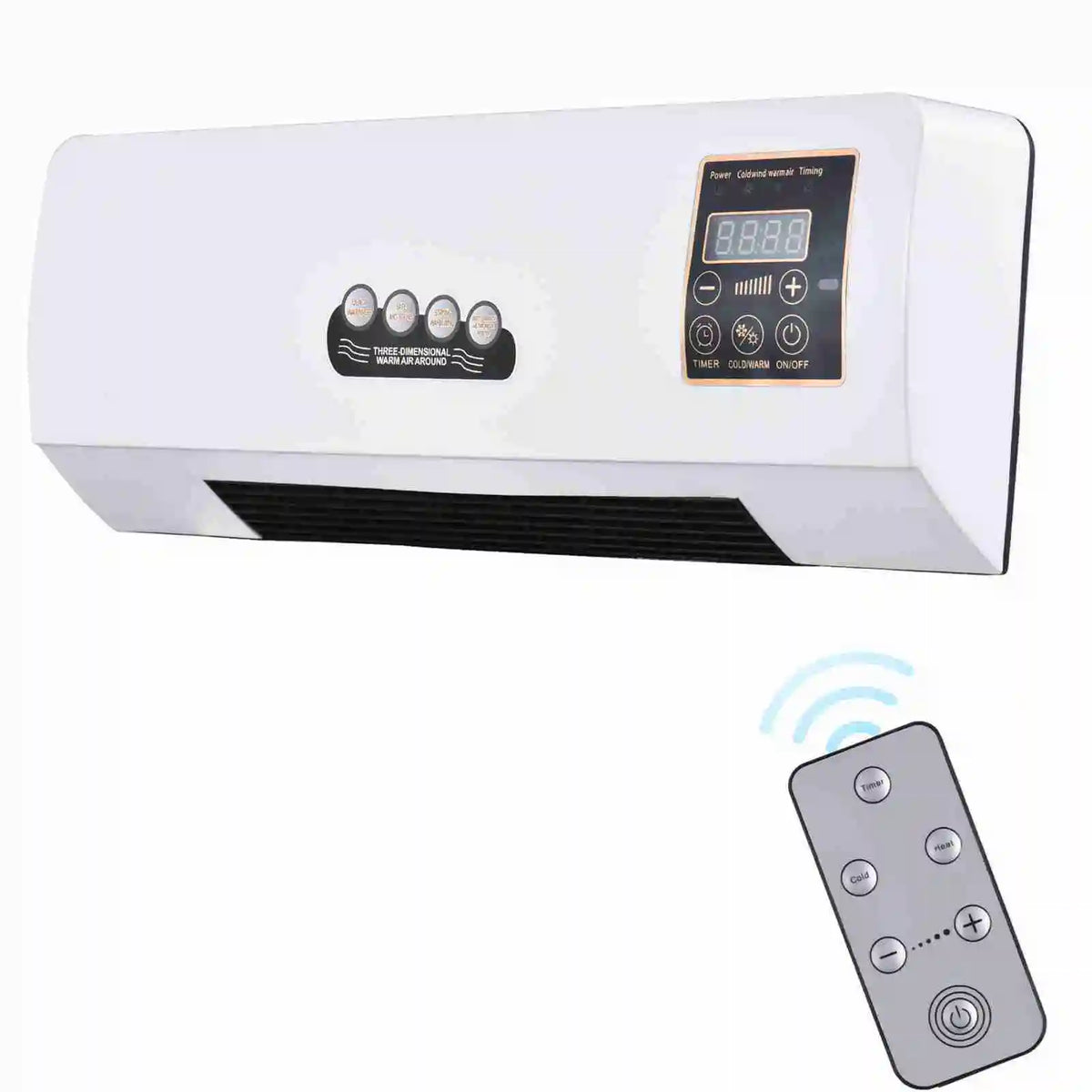 NEW Heater with Fan Heater Fan 2 in 1 Heating Nature Wind Timing Digital Display Wall Mounted Space Heater for Home Dormitory