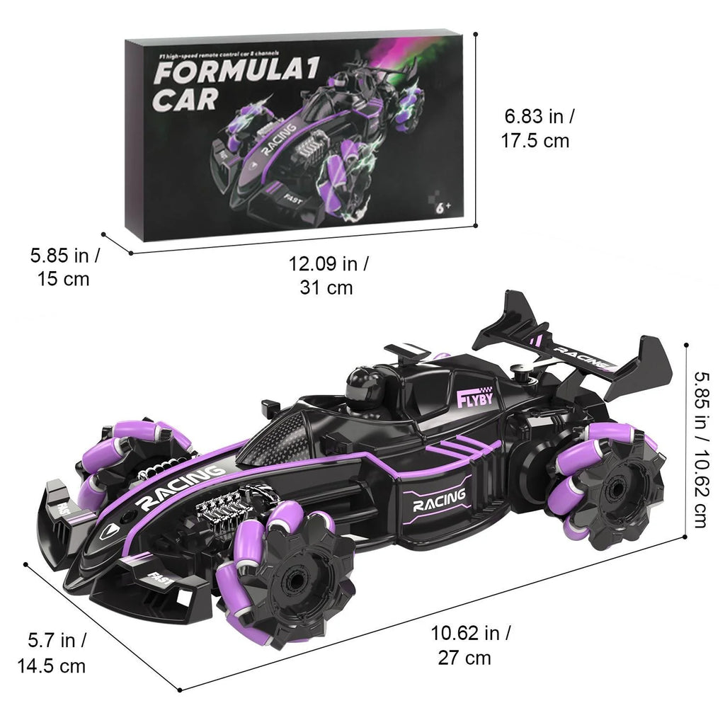 Formula 1 Omnidirectional Drift Car with Spray Function - the Perfect Toy for Children and Families