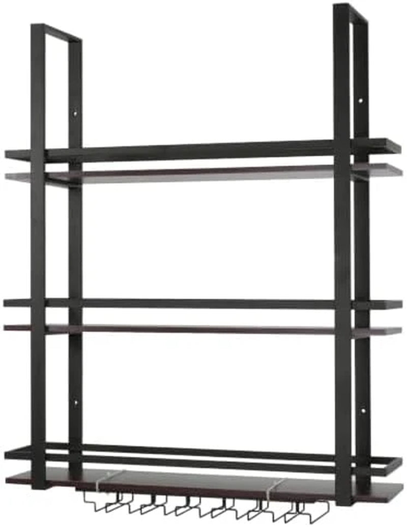 3 Tier Wall Mounted Liquor Bottles Floating Shelves Display Rack