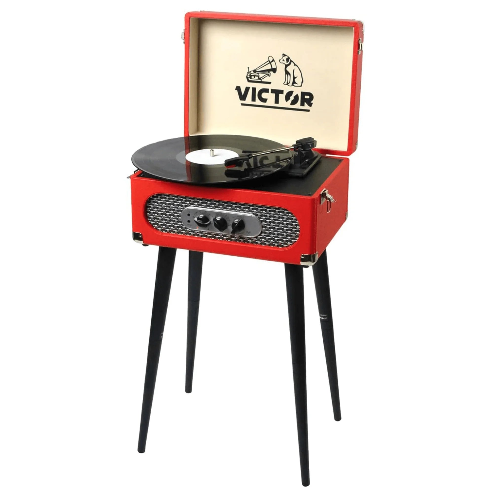 Victor Andover 5-In-1 Music Center with Chair-Height Legs and Bluetooth Function