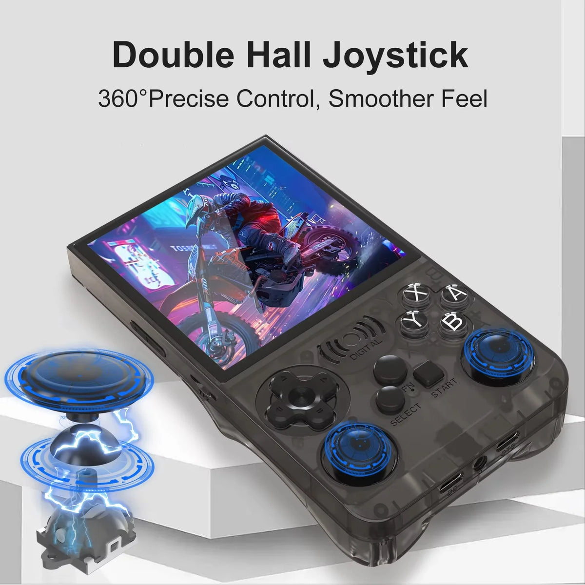Handheld Game Console, 4.0-Inch IPS 720×720 Screen, 15,000+ Built-In Classic Games, Linux Portable Gaming Console with Dual Hall Joysticks, 3500Mah Battery