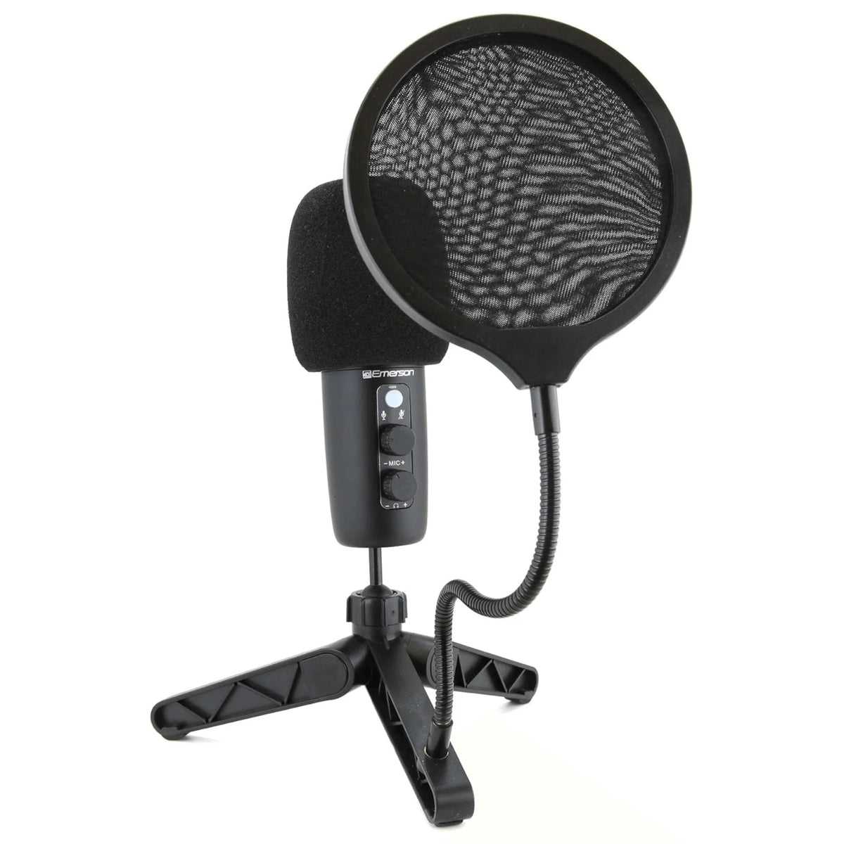 Emerson USB Gaming and Streaming Condenser Microphone with LED Lighting