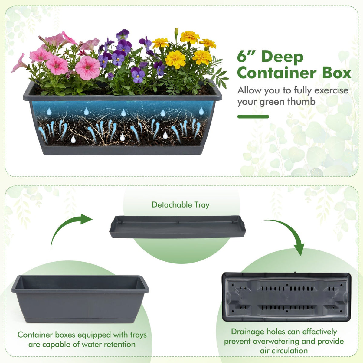 5-Tier Vertical Raised Garden Bed with Drainage System and Removable Trays for Vegetables
