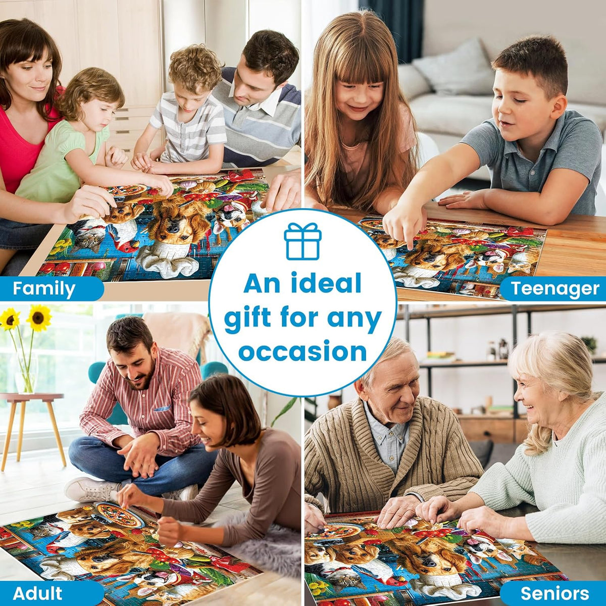 500 Piece Puzzles for Adults, Funny Puppy Animal Jigsaw Puzzles, Food Kitchen Jigsaw Puzzle, Animal Pet Lover Challenging Puzzles for Friends Family Activity Game Nights Gifts, 20.5×15 In