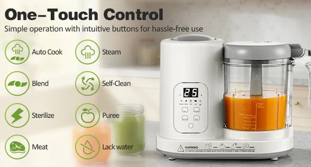 4-In-1 Auto-Clean, Bpa-Free, for 4-12 Months Baby Food Maker Steamer Blender