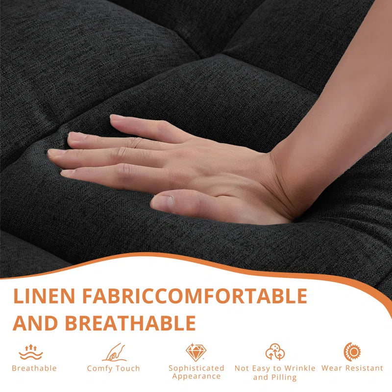 Kamaren Full 75.39" Futons Upholstered Convertible Sofa