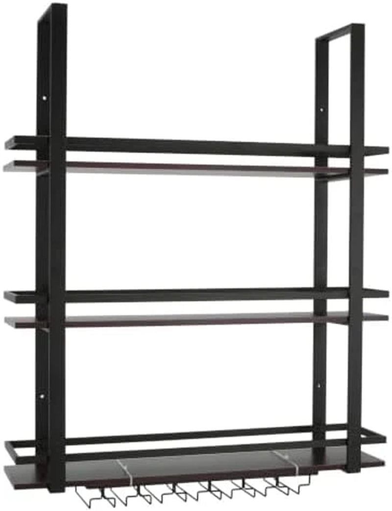 3 Tier Wall Mounted Liquor Bottles Floating Shelves Display Rack