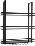 3 Tier Wall Mounted Liquor Bottles Floating Shelves Display Rack