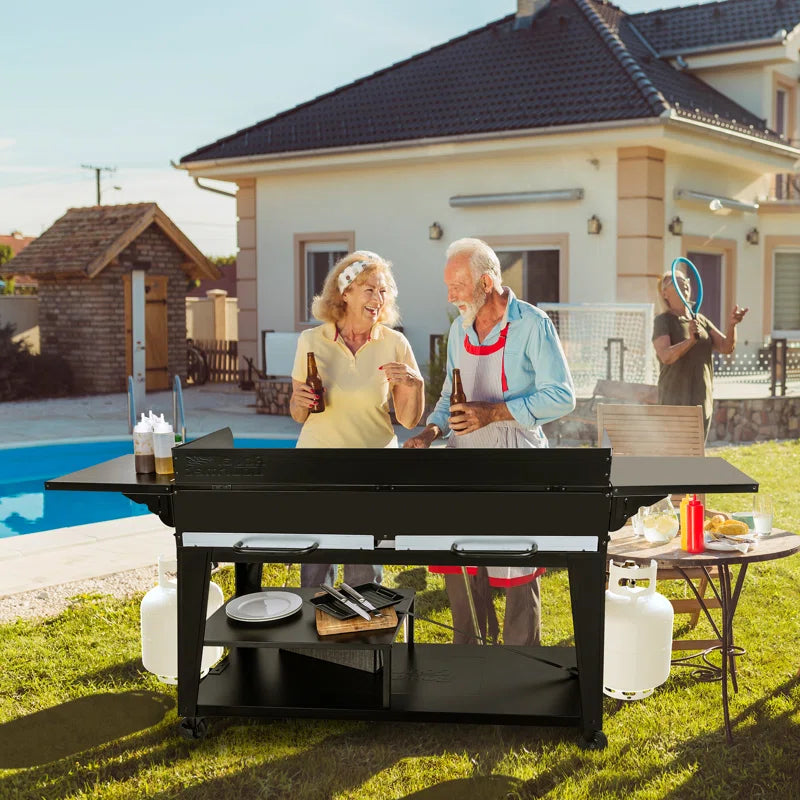 8 - Burner Liquid Propane Gas Grill and Side Tables