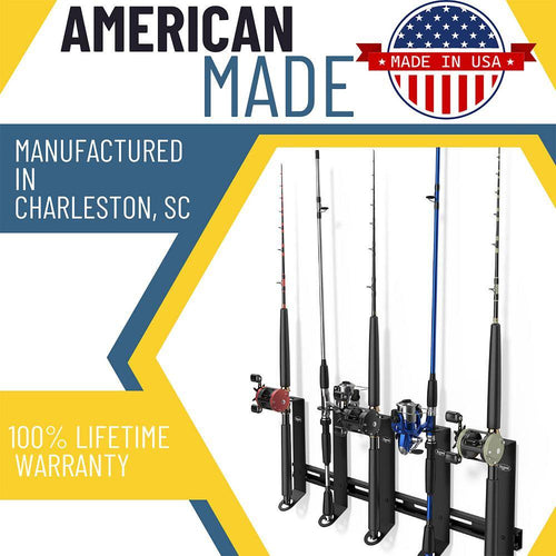 500 Lbs 5 Spinning Adjustable Fishing Pole Wall Mounted Racks