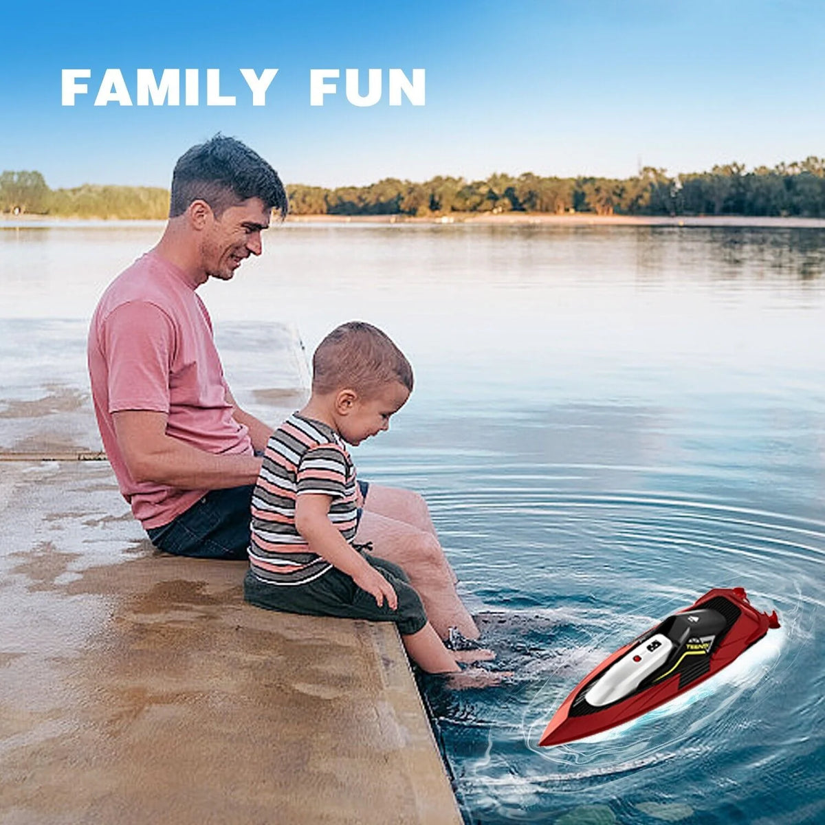 4DRC S5 Fast RC Boat for Pools and Lakes, 2.4 Ghz 20- MPH Racing Boats for Kids