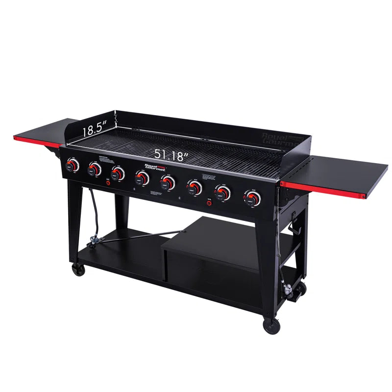 8 - Burner Liquid Propane Gas Grill and Side Tables