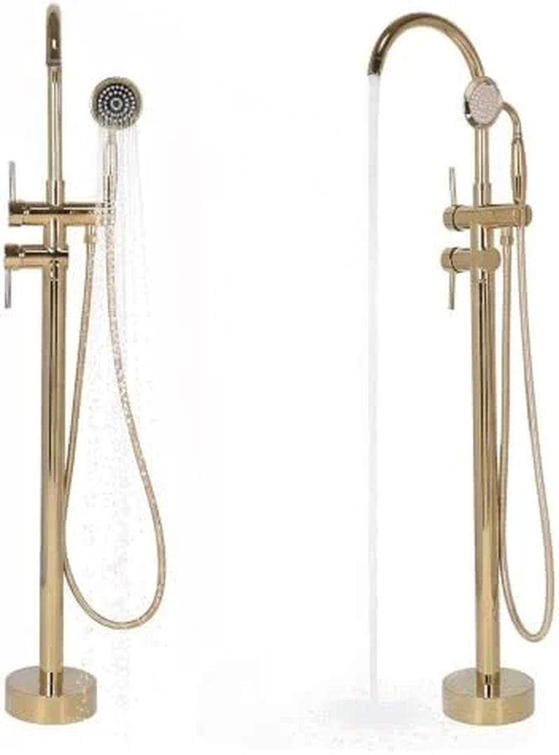 Generic High Flow Freestanding Tub Filler with Hand Sprayer