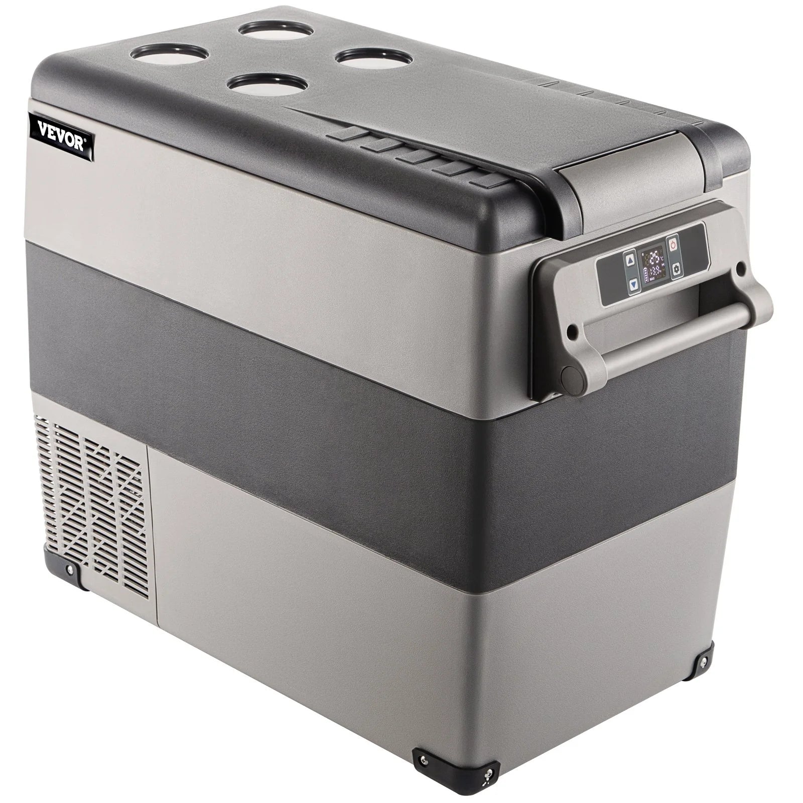 VEVOR 12 Volt Refrigerator, 58 Quart Car Refrigerator, Dual Zone Portable Refrigerator,Rv Refrigerator with 12/24V DC and 110-240V AC, Freezer Fridge Cooler, for Car, RV, Camping and Home Use