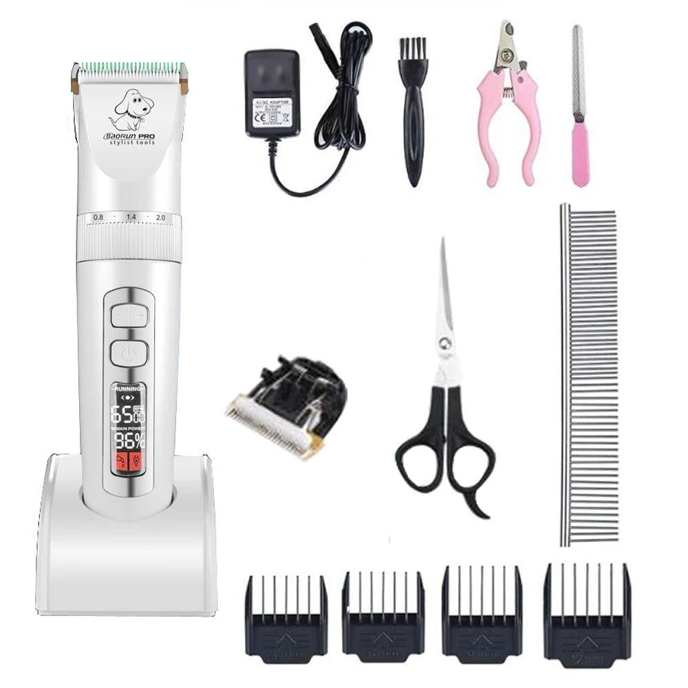 Baorun P9 Professional Rechargeable Pet Dog Animal Hair Cutter Trimmer Professional Cat Grooming Clipper Low Noise Cat Machine
