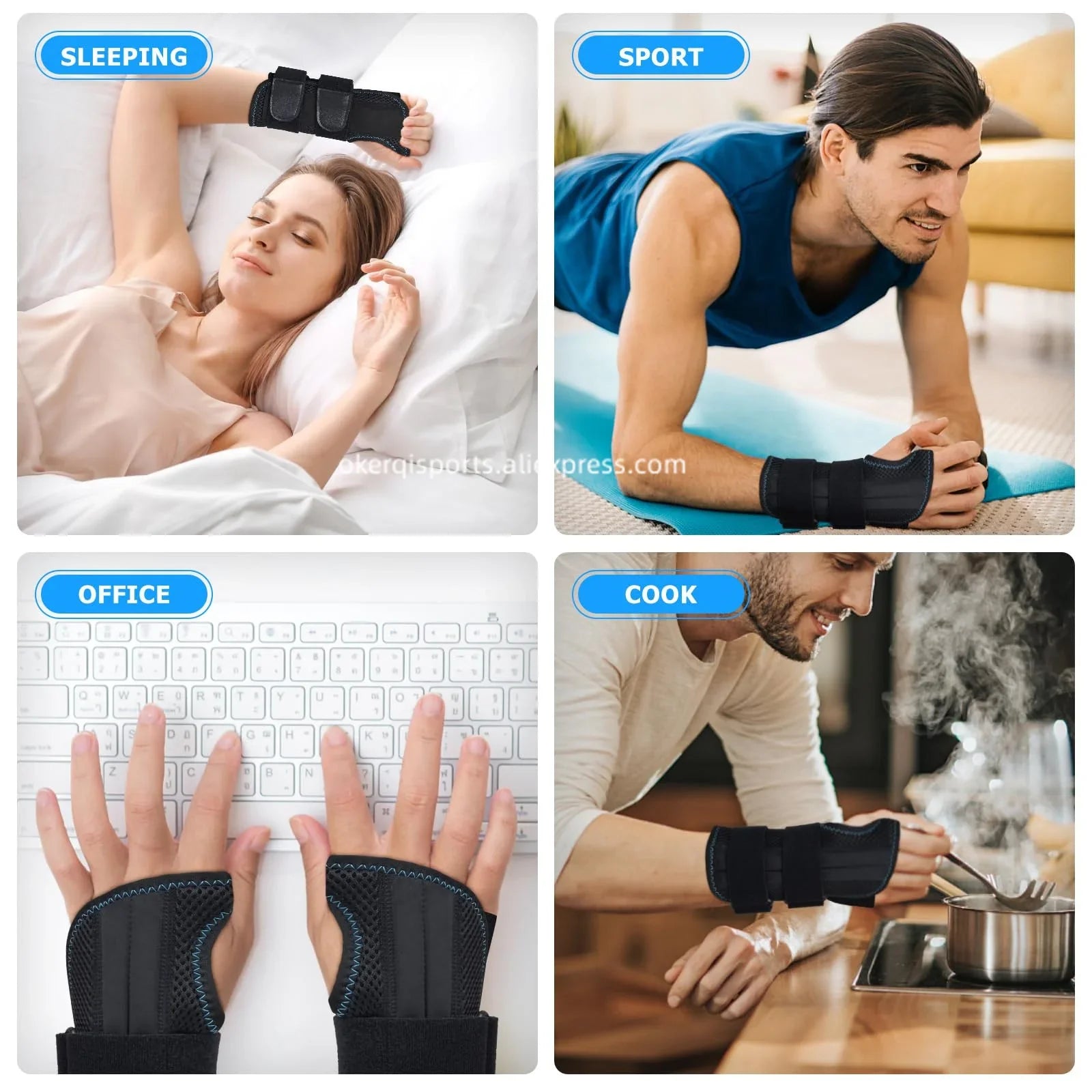 1PC Breathable Wrist Brace, Thin Mesh Wrist Wraps Support for Tendonitis, Arthritis, Carpal Tunnel Pain Relief, Adjustable Wrist Compression Strap for Workouts, Fitness, Weightlifting, Fits Both Hands