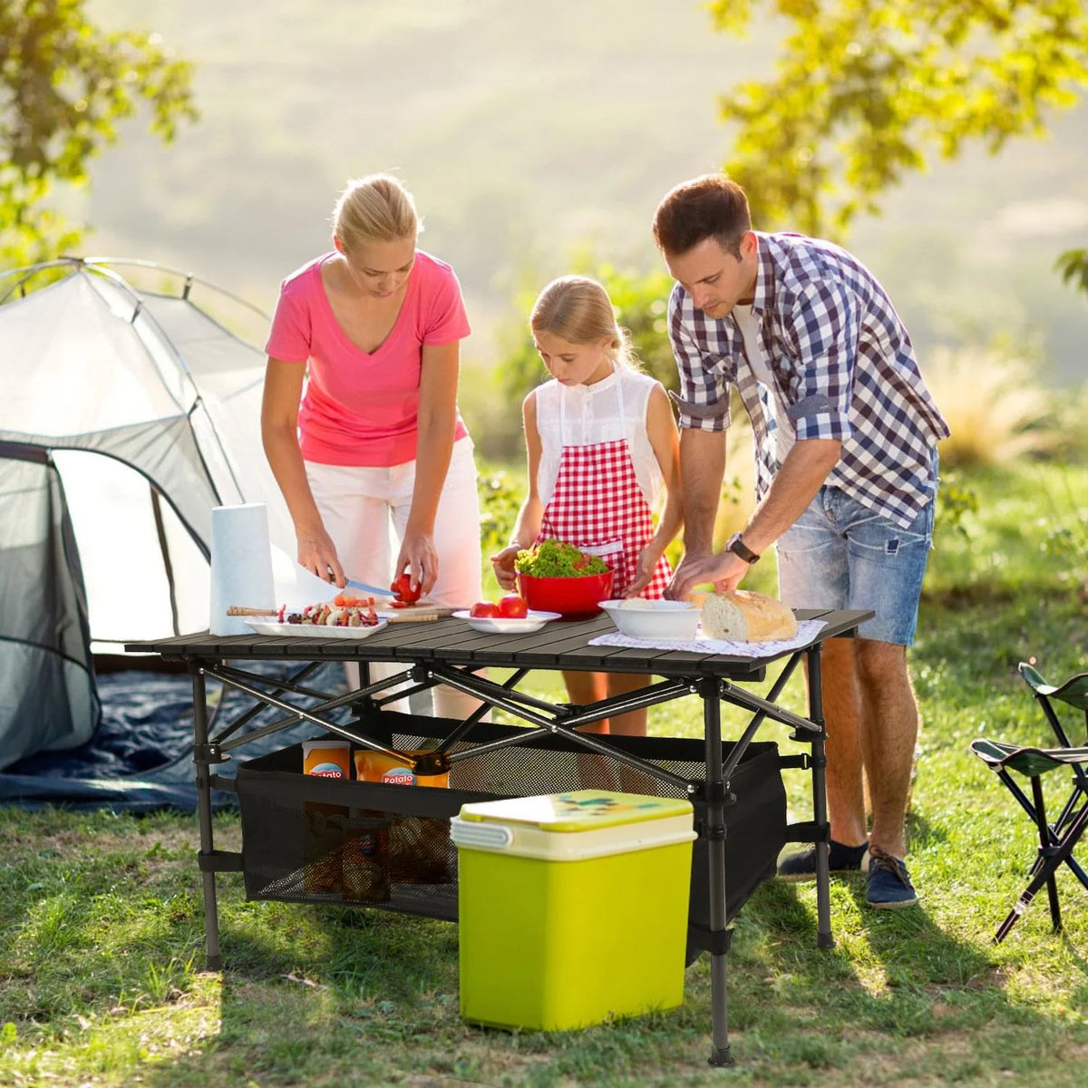 1Pc Folding Camping Table Portable Lightweight Aluminum Roll-Up Picnic BBQ Desk with Carrying Bag for Outdoor Beach Backyard Party Patio Fedex Shipping