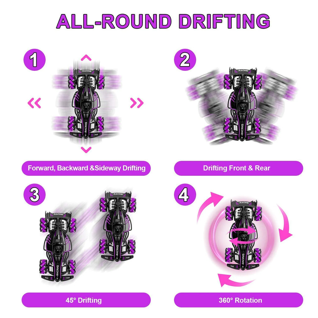 Formula 1 Omnidirectional Drift Car with Spray Function - the Perfect Toy for Children and Families