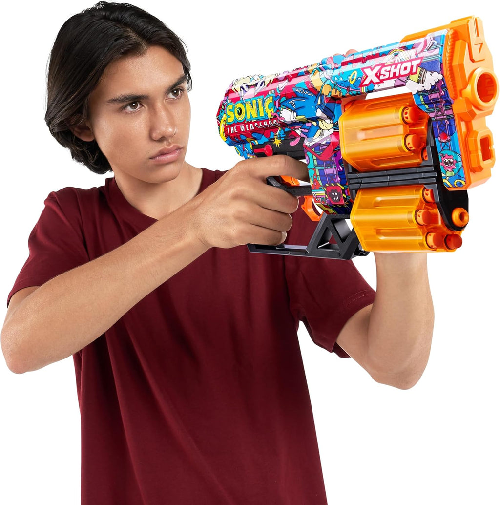 Skins Dread Foam Blaster (12 Dart) by ZURU X Sonic the Hedgehog Toy for Kids, Teens, Adults