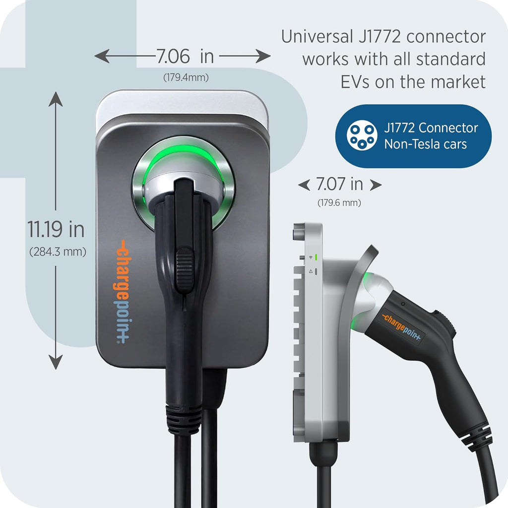Homeflex Level 2 EV Charger J1772 - Fast Smart Battery Power Charging at Home for Electric Automobile Vehicles - Hardwired for Electric Car