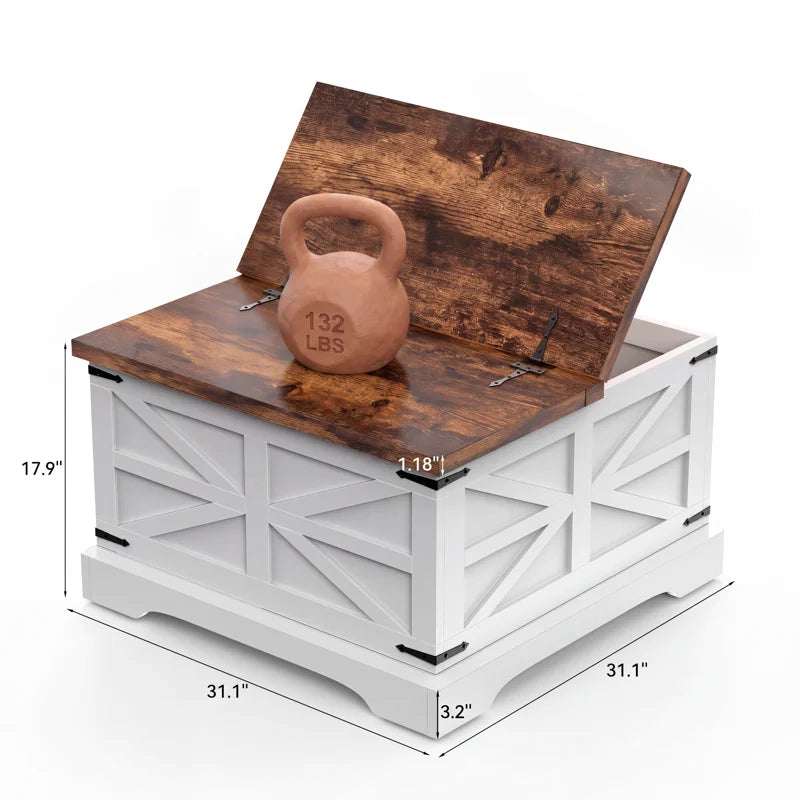 Fellsburg 31.1" W Square Lift Top Storage Coffee Table