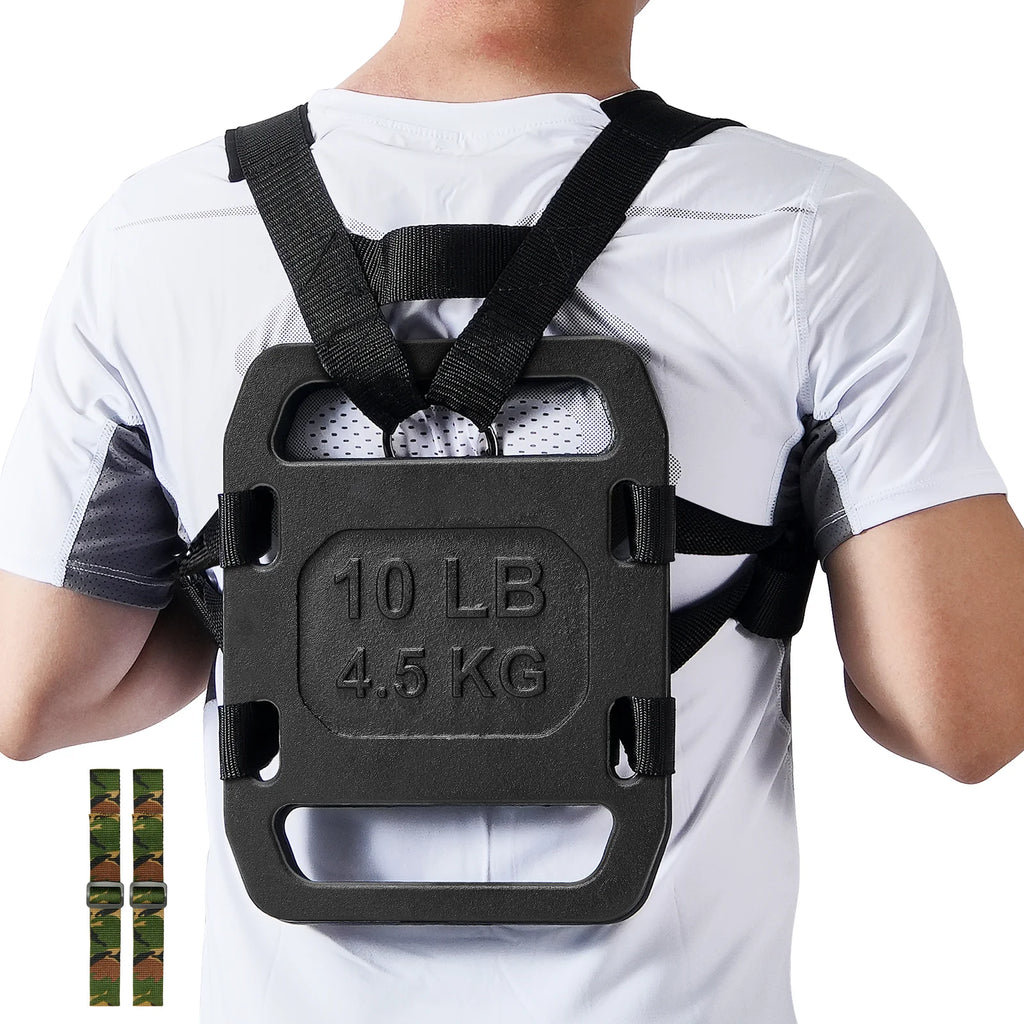 Cast Iron Ruck Weights, 10LB Pair Ruck Plate, Weighted Weights for Rucking, Adjustable Ruck Plate with Straps, for Rucking, Swings, Squat, Strength Training, Weightlifting, Fitness Workout