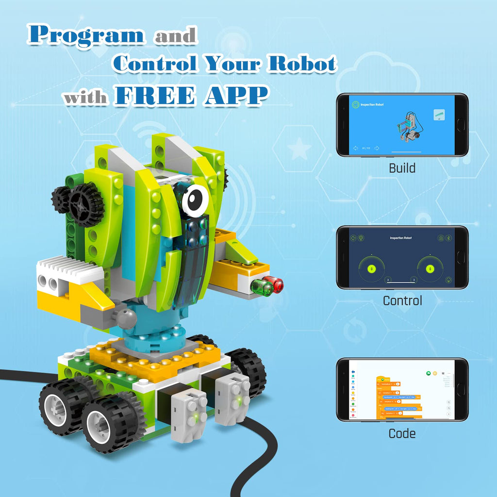 Coding Robot Master: 200+ Fun Educational Bots in 1 App-Controlled Kit with 47 Video Lessons