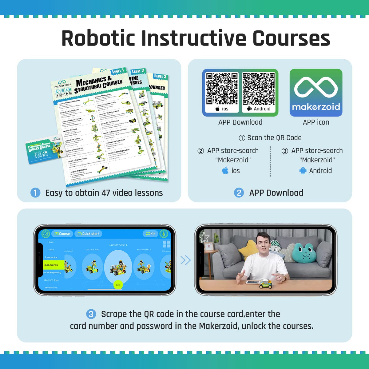Coding Robot Master: 200+ Fun Educational Bots in 1 App-Controlled Kit with 47 Video Lessons
