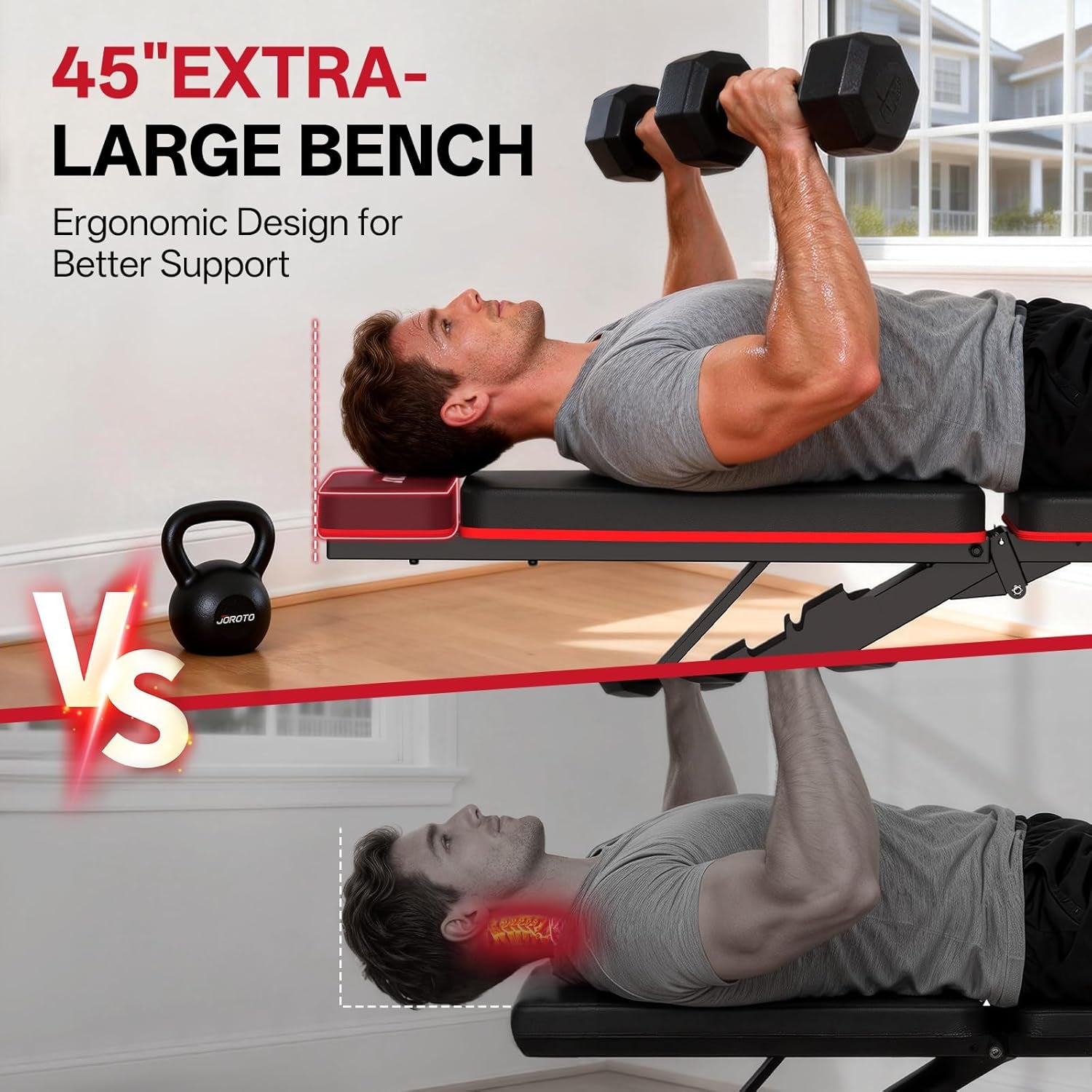 Adjustable Weight Bench for Home Gym, 1000 LBS Capacity, Foldable Incline Decline Flat Workout Bench with Leg Extension & Back Extension, Exercise Preacher Curl Bench for Full Body Training