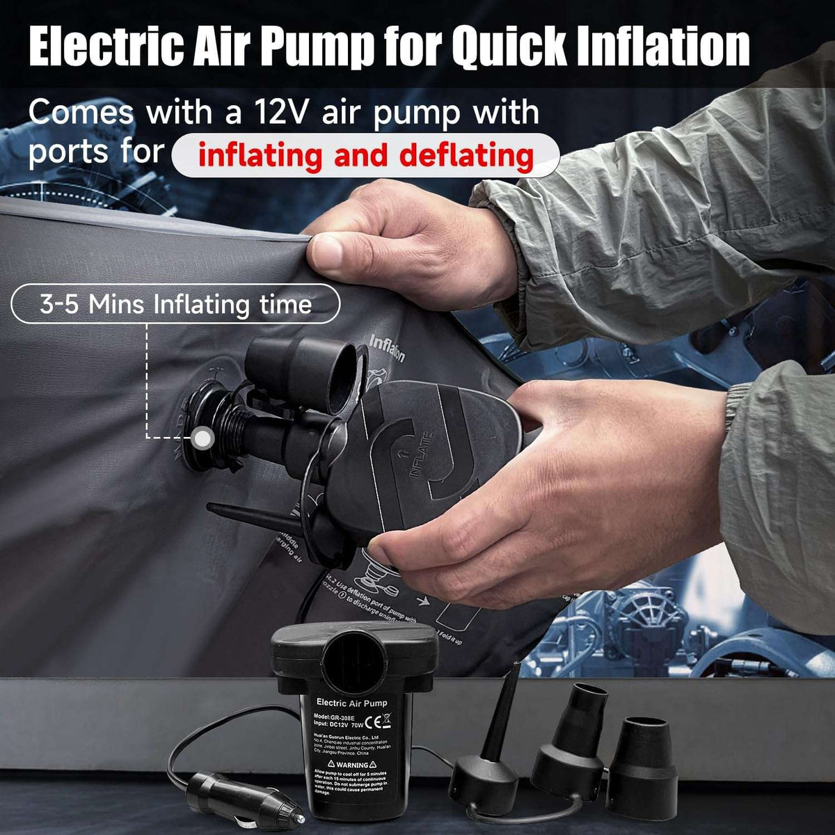 Thicken Backseat SUV/Car/Truck Air Mattress Air Bed Inflatable SUV Truck Mattress -35.4'' Width/Grey